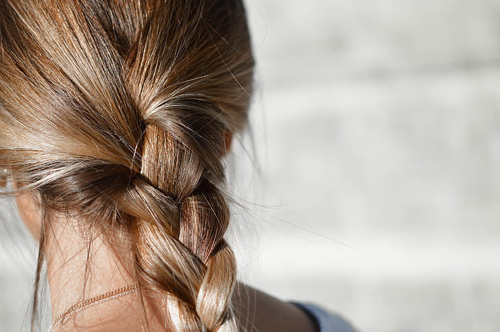 blur braided hair brunette close up preview